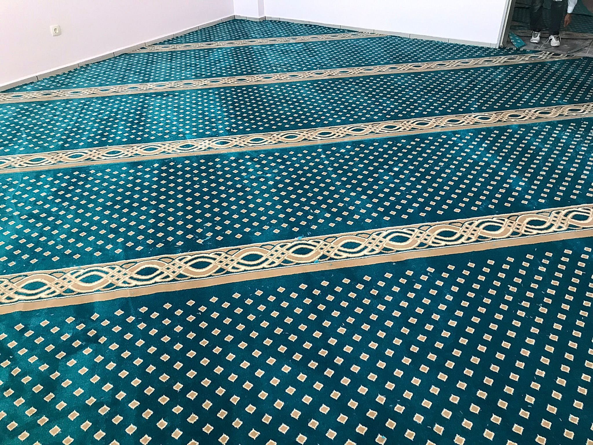 Saflı desenli Turkuaz Cami Halısı Klasik cami halısı turkuaz saflı mescid halısı cami halıları en uygun fiyat cami halısı dutiessupplies.shop