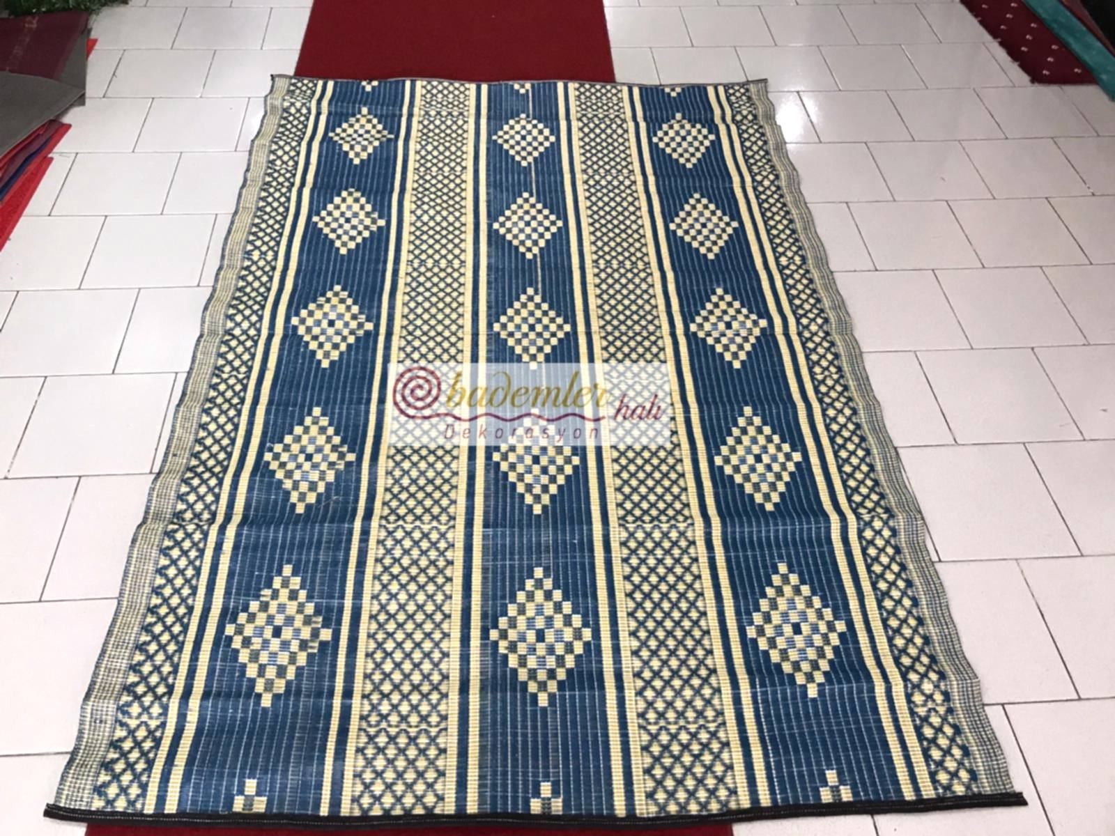 Mavi Renk Plastik Cami Hasırı Namaz hasırı 180x270 ebat kilim