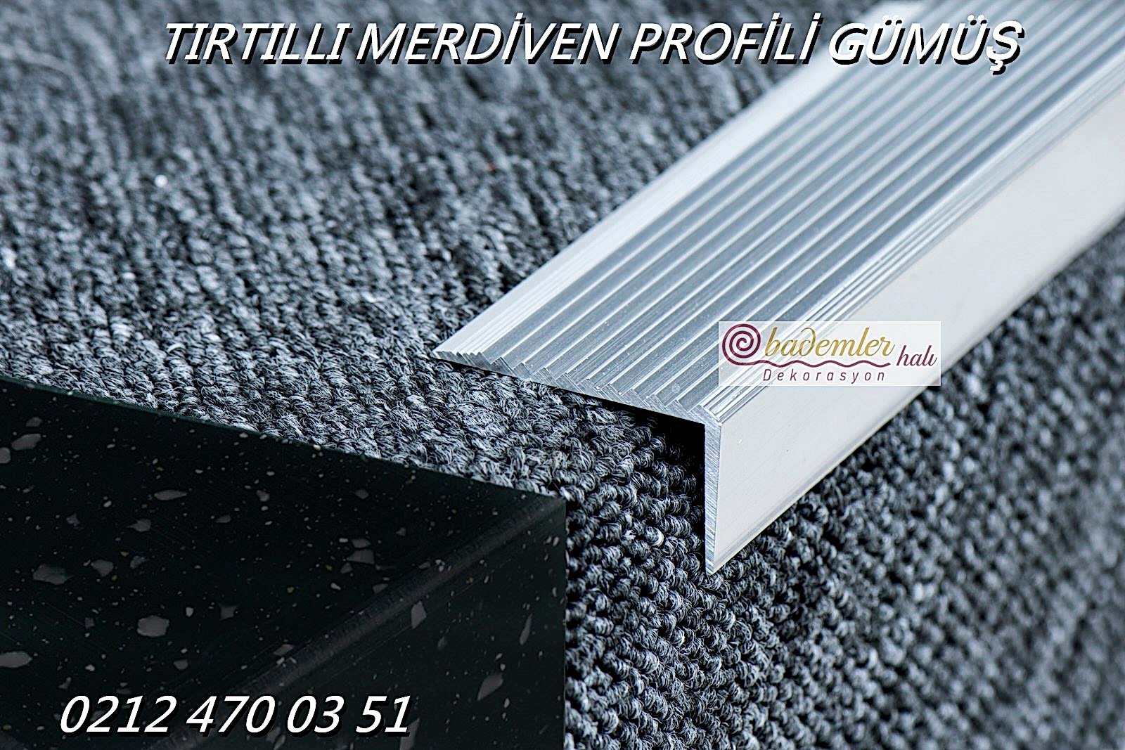 Merdiven Halı Profili Merdiven Köşe Profili Tırtıllı merdiven profili köşebent L Profil merdiven halı profilleri köşe profil gümüş ve sarı renk aluminyum