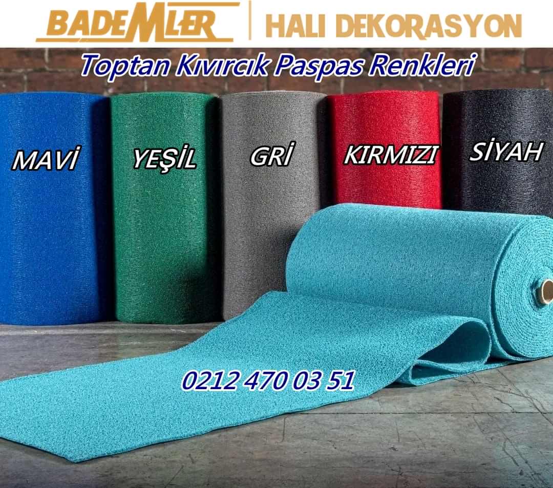 Kıvırcık Paspas Rulo 100 cm Toptan Kıvırcık Paspas Kırmızı Gri Mavi Siyah Renk Kıvırcık Paspas Rulo Kıvırcık Paspas İstoç İstanbul Toptan kaymaz paspas