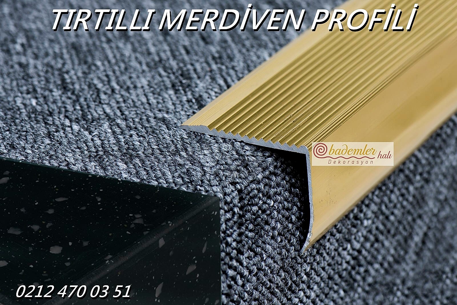 Merdiven Halı Profili Merdiven Köşe Profili Tırtıllı merdiven profili köşebent L Profil merdiven halı profilleri köşe profil gümüş ve sarı renk aluminyum