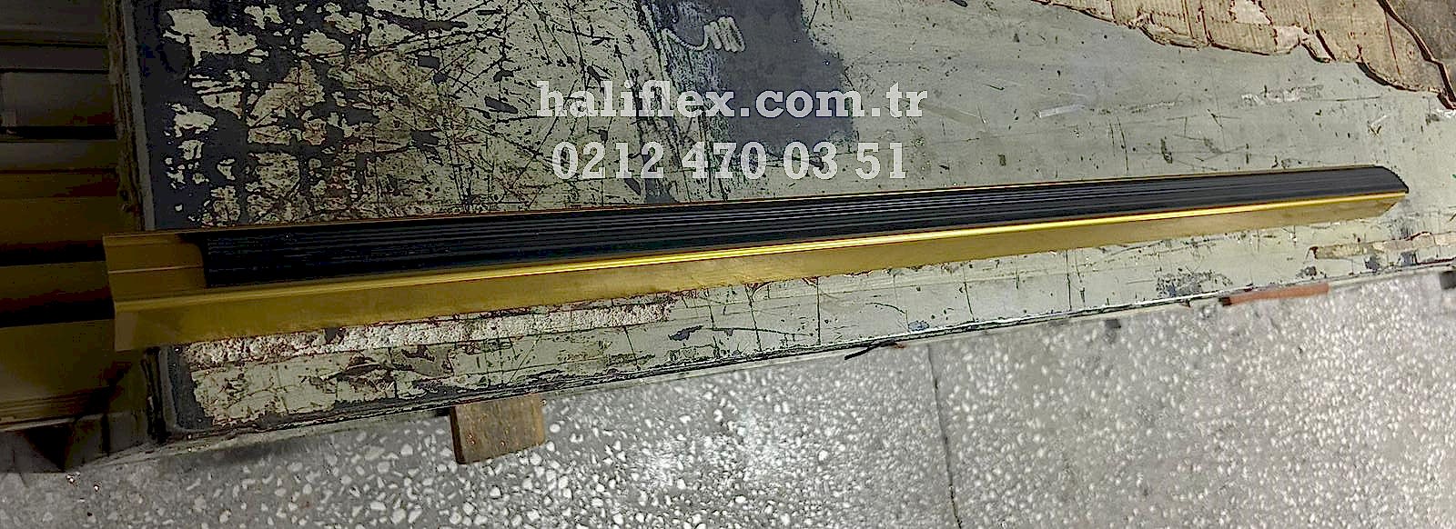 Gold sarı lastikli merdiven profili halı profili basamak profili