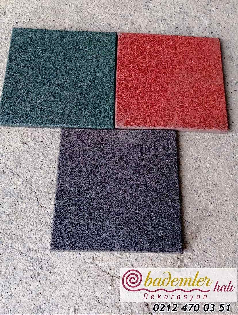 kauçuk zemin kaplama bordo siyah yeşil renk 40x40 50x50 2cm